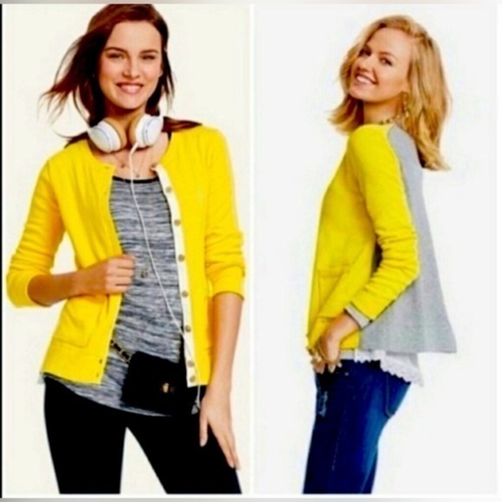 CAbi Love Carol Collection Yellow Cardigan #3010 S